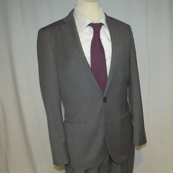 J. Crew Ludlow Tollegno Gray Weave Two Button Suit 36S